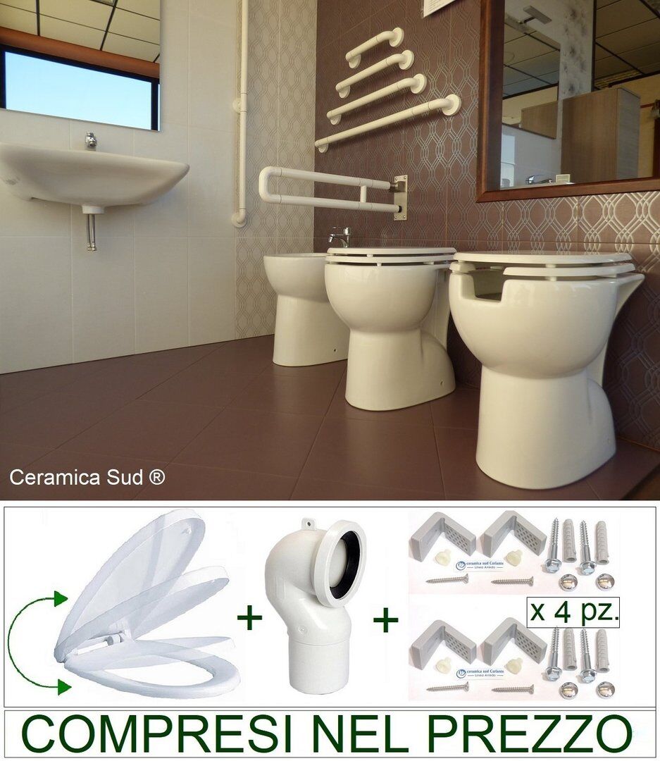 WC, BIDET en WASTAFEL badkamer voor gehandicapten en ouderen Eerste keuze - GECERTIFICEERD © Ceramica Sud