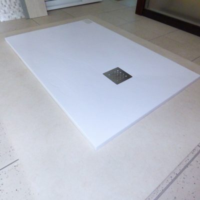 Piatto doccia effetto pietra basso extraslim 160 x 80 H2,5 taglio personalizzato con piletta acciaio - immagine 13