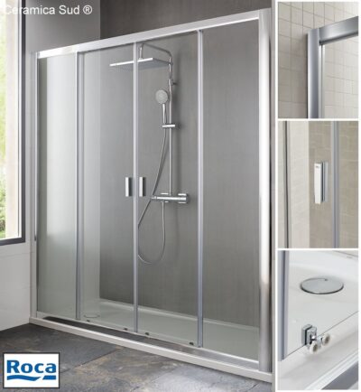 Box doccia BRAND ROCA GROUP nicchia 4 ante apertura centrale da 163 - 164 - 165 - 166 - 167 - 168 cm