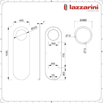 LAZZARINI - Termoarredo VULCANO New 2024 PLUS 159.5 x 49.5 x 7 cm. - immagine 6