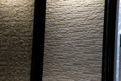 Rivestimento decorativo chiaro pareti 3D Effetto pietra naturale Ceramico ANTIMACCHIA 10 x 50 x 1,2 - immagine 4