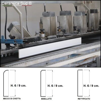 Offerta Battiscopa tutta massa 1,1 x 120 cm. H. da 6 a 9 cm. bianco assoluto con finitura su misura - immagine 2