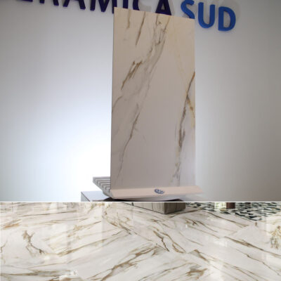 Pavimento effetto marmo calacatta bianco vena oro e argento gres porcellanato 120 x 60 cm. - immagine 2